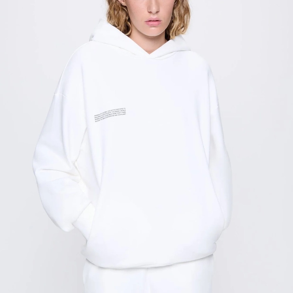 🥛Pangaia 365 Mid-weight Off-White Unisex Hoodie Sweatshirt, Size Medium - Picture 3 of 16